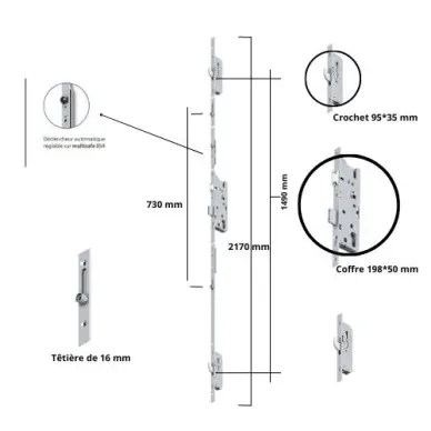 Serrure FUHR  multisafe 854 points automatique EA 92 - 3