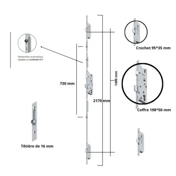 Serrure FUHR  multisafe 854 points automatique EA 92