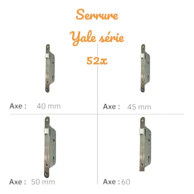 Serrure 1 point Yale série 52X EA 85 mm Nickel satin - 2