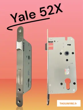 Serrure 1 point Yale série 52X EA 85 mm Nickel satin - 3