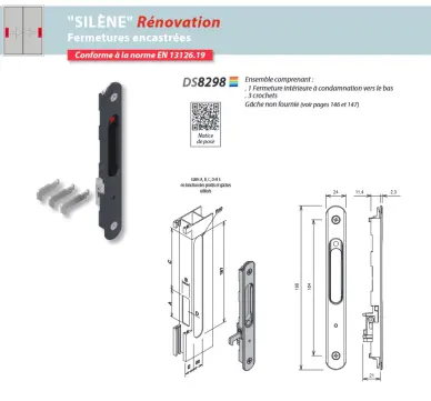 Fermeture manoeuvrante THIRARD de baie vitrée DS8298