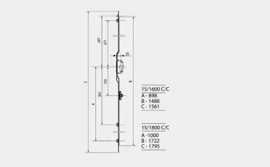 Crémone F15 à cylindre multipoints MR pour fenêtre et porte fenêtre