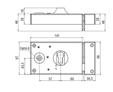 Serrure DEVISMES PRO à cylindre européen bronze S10237Z