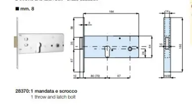 Serrure MG SERRATURE 283802001 pour bungalow