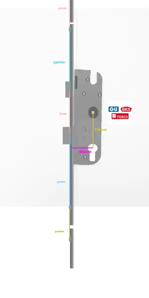 Serrure GU FERCO SECURY 45/92 4 galets 6-32006-01-0-1-B