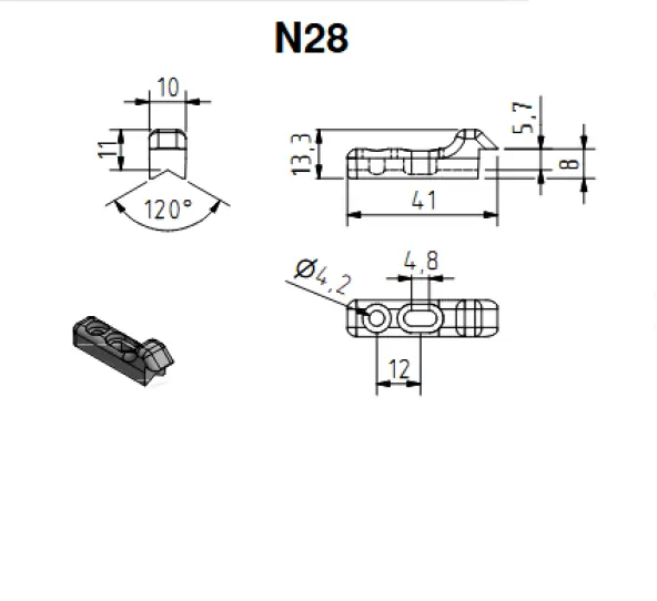 Gâche AluAlpha N28