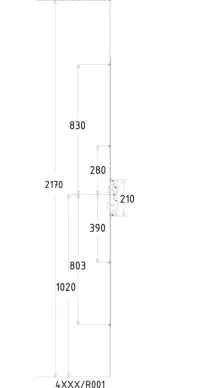 Serrure KFV multipoints AS 4050 R001 TU 24x6 mm