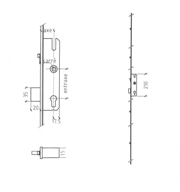 Serrure 5 points KFV AS 4100AL 40/92 automatique