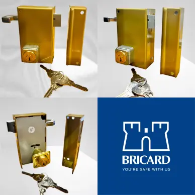 Serrure BRICARD à Crochet Verticale | Vieil Or