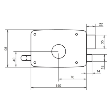 Serrure de garage à tirage cylindre + bouton - 2