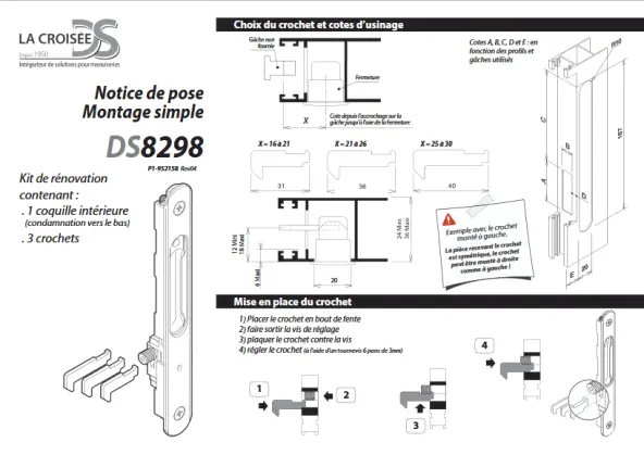 Fermeture manoeuvrante THIRARD de baie vitrée DS8298