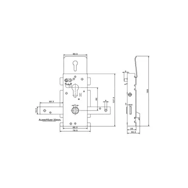 Serrure Nemef pour Porte de Garage Hörmann 1851/60 60/C9 - 3