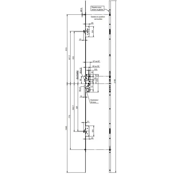 Serrure vachette assaabloy 20500 a relevage