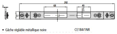 Gâche CVL CE184/1NR métallique noire