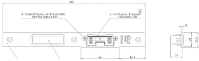 Gâche centrale KFV réglable 8050-708 ERH – Têtière plate - 3