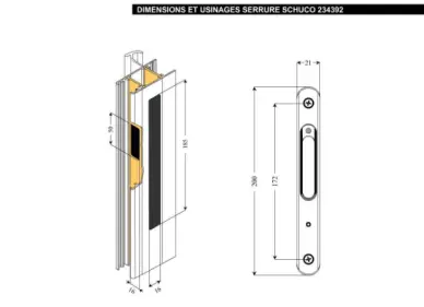 Serrure schuco 23439200 baie coulissante - 2