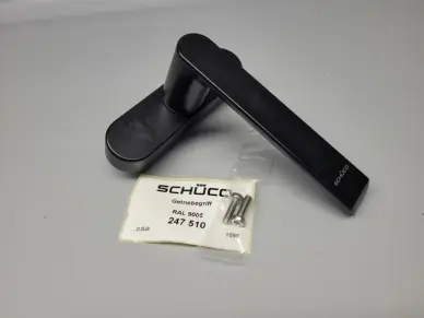 Poignée de fenêtre Schüco AWS/SimplySmart noire RAL 9005 – Entraxe 100 mm