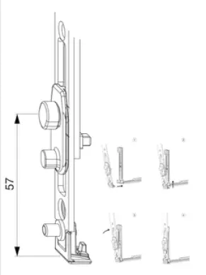 Crémone MACO MultiMatic OB Axe 15 mm avec pied de pivotement - 3