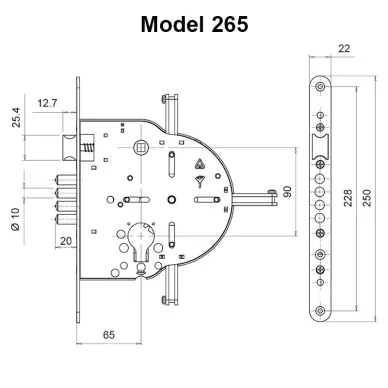 Serrure multipoints à mortaiser MUL-T-LOCK 265