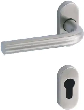 Poignée de porte Vachette Linox sur rosace ronde