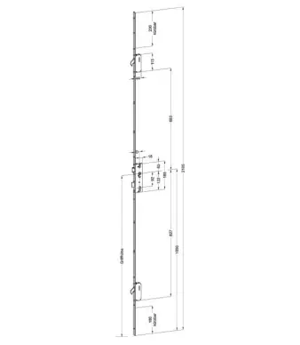 Serrure à encastrer multipoints WINKHAUS U2460/45 STV-UG à crochets - 2