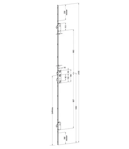 Serrure à encastrer multipoints WINKHAUS U2460/45 STV-UG à crochets