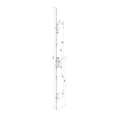 serrure FUHR 855 03L 35/92 mm- 4 galets a relevage