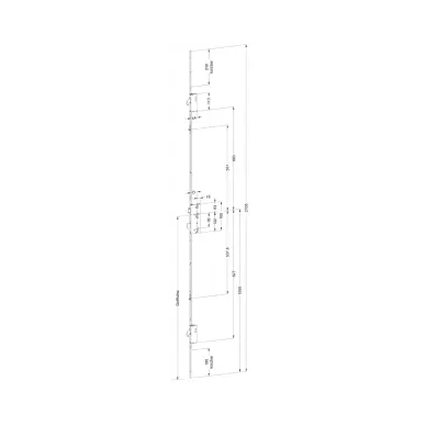 Serrure Winkhaus à relevage A40 EA92 2 crochets et 2 galets