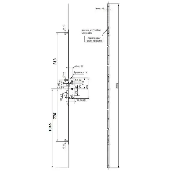 Serrure Vachette automatique série 20000-20515 – 3 galets
