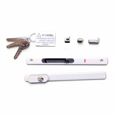 Serrure coquille double à clé blanche Technal 3062 pour baie coulissante