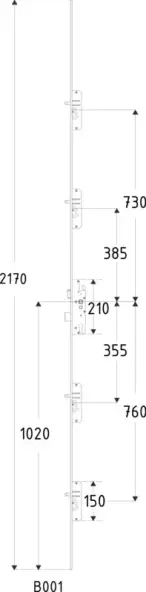 Serrure à larder multipoints KFV AS 2304 5 points