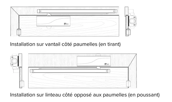 Ferme-porte ISEO IS65LE argent en applique, force EN 2/3