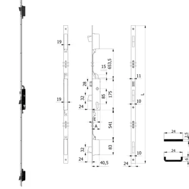 Serrure multipoints OMEC 1500 pour aluminium