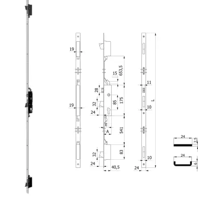 Serrure multipoints OMEC 1500 pour aluminium - 3