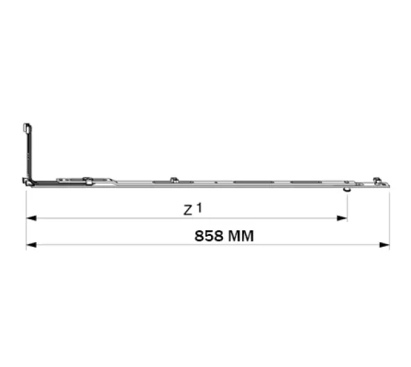 Renvoi d’angle MACO Multi Matic 211929 1 galet i.S pour plage de feuillure 801-1280 mm