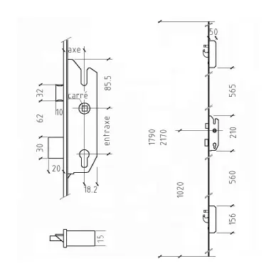 Serrure multipoints automatique FUHR autosafe 835 pêne-verrou et crochet - 2