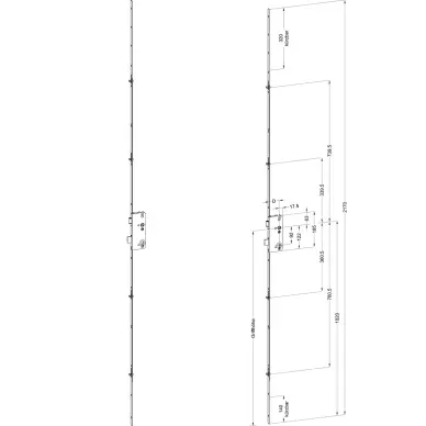 Serrure multipoints Winkhaus T-F1677 à galets champignon