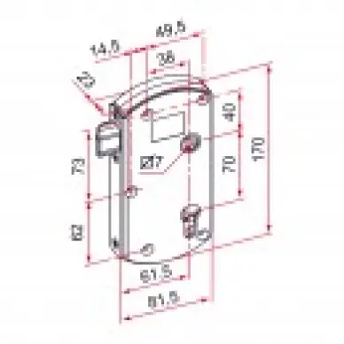 Serrure de portillon MODULOX à pêne réglable