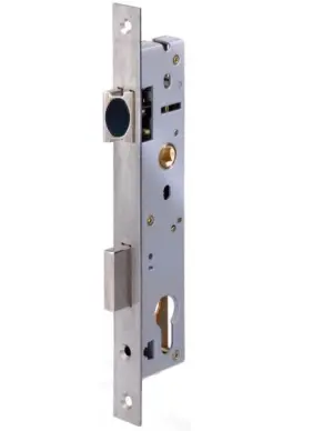 SERRURE A LARDER A PROFIL EUROPEEN POUR MENUISERIE METAL - PD+T/2-L36-ENTRAXE 92
