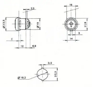 SERRURE BATTEUSE 165CHE L18.8/D19. 2 CLES