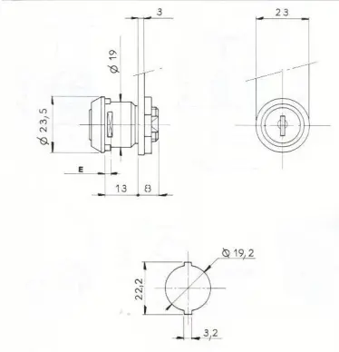 SERRURE BATTEUSE -165CHE- 2 CLES