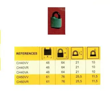 CADENAS INTEMPERIE ETANCHE - 2 CLES