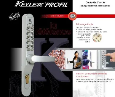 Contrôle d'accès Mécanique Keylex Profil Lokod