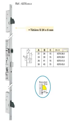Serrure à larder STREMLER pour menuiserie métal - 3 POINT - TF3