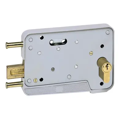 Serrure porte garage T tirard pvc grise - 2