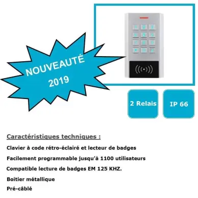 CLAVIER A CODE APPLIQUE RETRO ECLAIRE DIGICODE IP 66