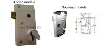 Serrure de portail pvc PORTAC 11701 pêne réglable