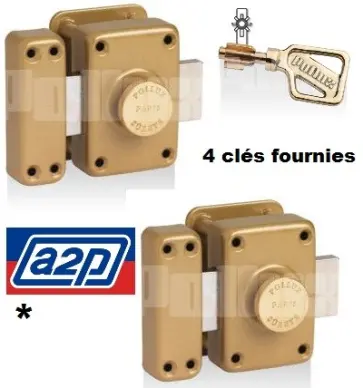 Paire de verrous POLLUX Haute Sureté A2P* - 4 clés