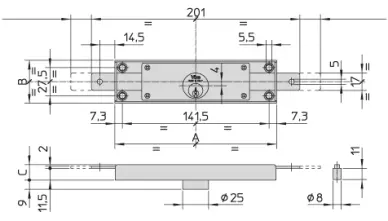SERRURE RIDEAU METALLIQUE VIRO