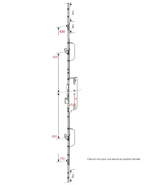 serrure GU FERCO 55/92 porte K-line-SHR 6-35481 GR04